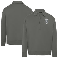 Stone Kansas City Royals Levelwear Women's Canmore Chenille Logo Quarter-Zip Top