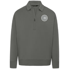 Stone Chicago Cubs Levelwear Women's Canmore Chenille Logo Quarter-Zip Top
