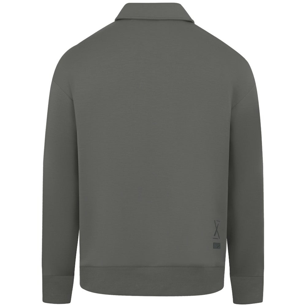 Stone Atlanta Braves Levelwear Women's Canmore Chenille Logo Quarter-Zip Top