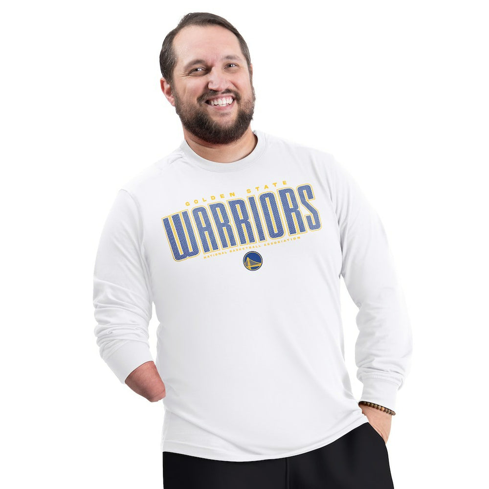 Golden State Warriors G-III Sports by Carl Banks Adaptive Printed Mesh Effect Long Sleeve T-Shirt sale