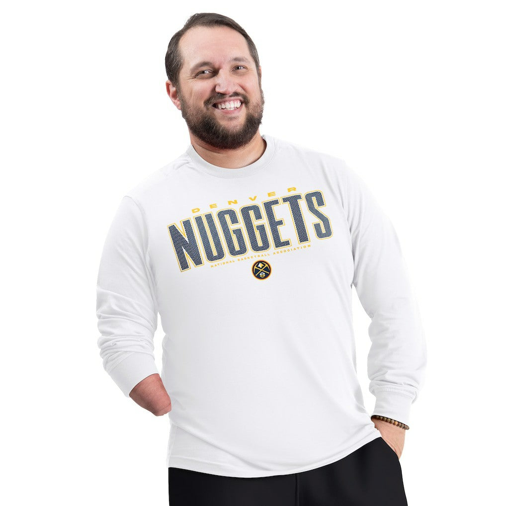 Denver Nuggets G-III Sports by Carl Banks Adaptive Printed Mesh Effect Long Sleeve T-Shirt sale