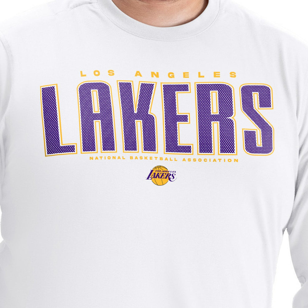 Los Angeles Lakers G-III Sports by Carl Banks Adaptive Printed Mesh Effect Long Sleeve T-Shirt