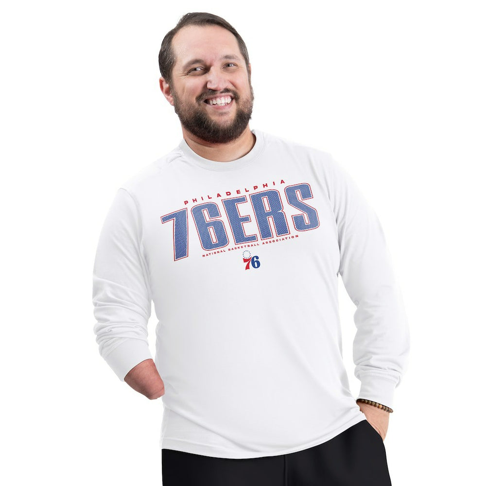 Philadelphia 76ers G-III Sports by Carl Banks Adaptive Printed Mesh Effect Long Sleeve T-Shirt