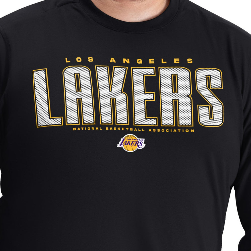 Los Angeles Lakers G-III Sports by Carl Banks Adaptive Printed Mesh Effect Long Sleeve T-Shirt