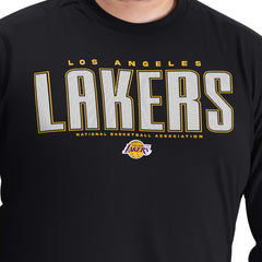 Los Angeles Lakers G-III Sports by Carl Banks Adaptive Printed Mesh Effect Long Sleeve T-Shirt