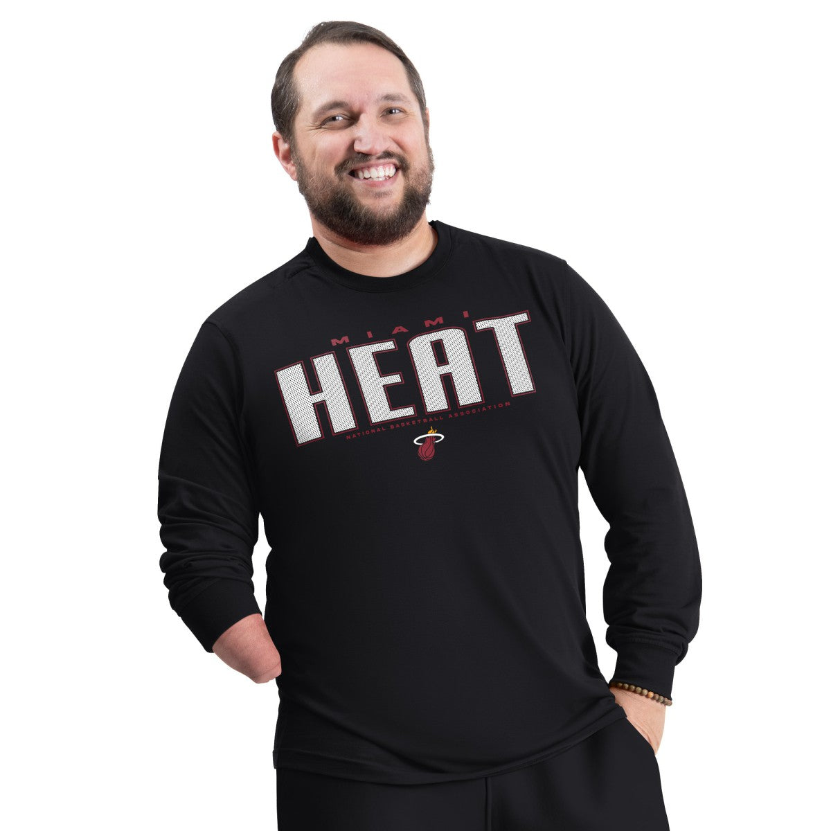 Miami Heat G-III Sports by Carl Banks Adaptive Printed Mesh Effect Long Sleeve T-Shirt