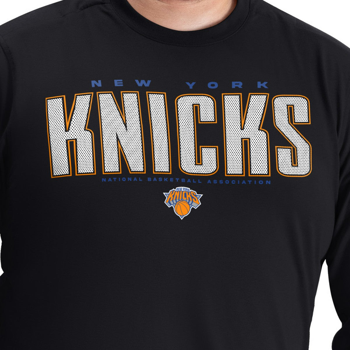 New York Knicks G-III Sports by Carl Banks Adaptive Printed Mesh Effect Long Sleeve T-Shirt