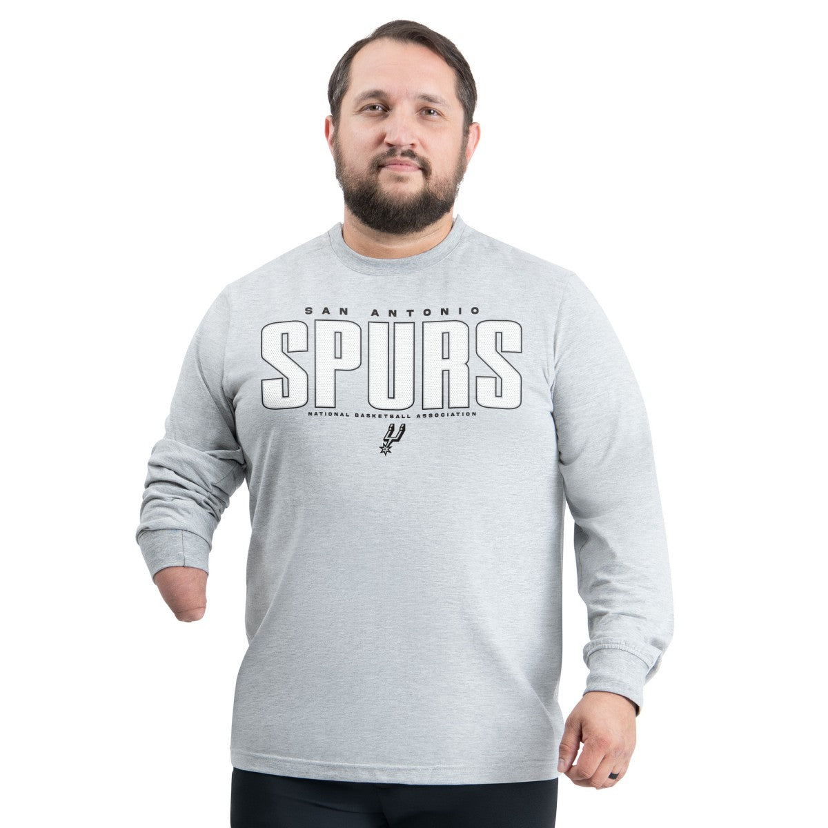 San Antonio Spurs G-III Sports by Carl Banks Adaptive Printed Mesh Effect Long Sleeve T-Shirt