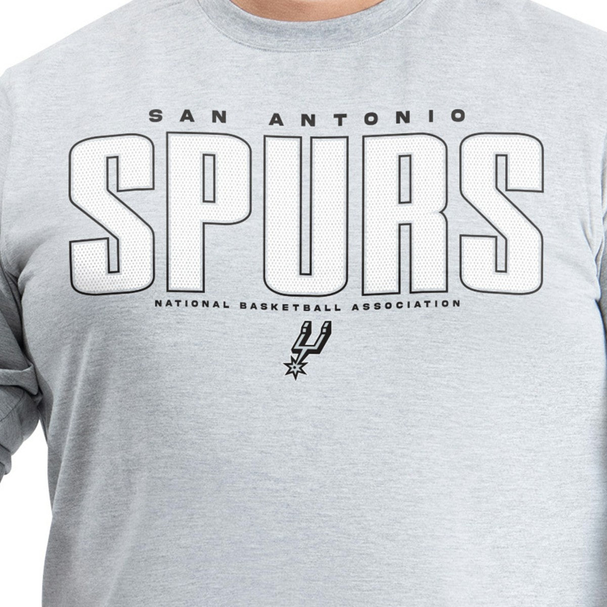 San Antonio Spurs G-III Sports by Carl Banks Adaptive Printed Mesh Effect Long Sleeve T-Shirt