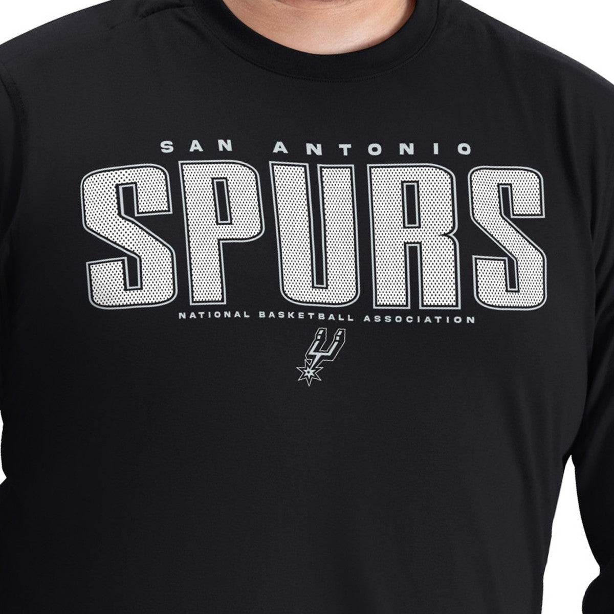 San Antonio Spurs G-III Sports by Carl Banks Adaptive Printed Mesh Effect Long Sleeve T-Shirt