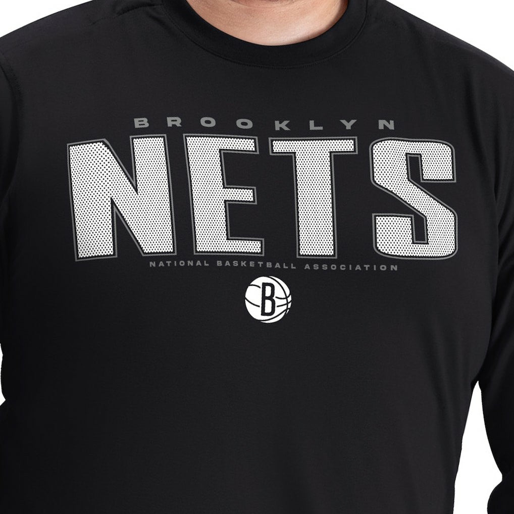 Brooklyn Nets G-III Sports by Carl Banks Adaptive Printed Mesh Effect Long Sleeve T-Shirt