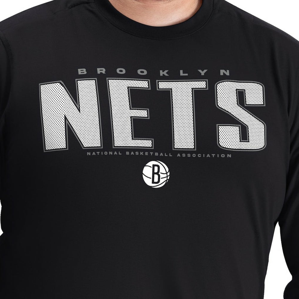 Brooklyn Nets G-III Sports by Carl Banks Adaptive Printed Mesh Effect Long Sleeve T-Shirt