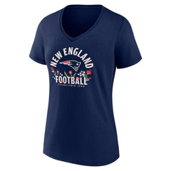 Drake Maye  Women's Floral Name & Number V-Neck T-Shirt - New England Patriots T-shirts