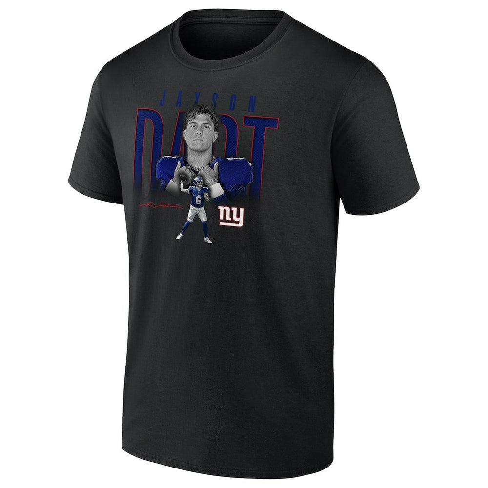 Jaxson Dart  Humble Shadow Player Graphic T-Shirt - New York Giants T-shirts