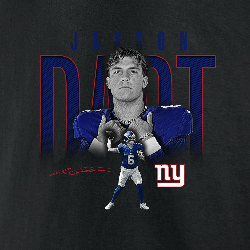 Jaxson Dart  Humble Shadow Player Graphic T-Shirt - New York Giants T-shirts