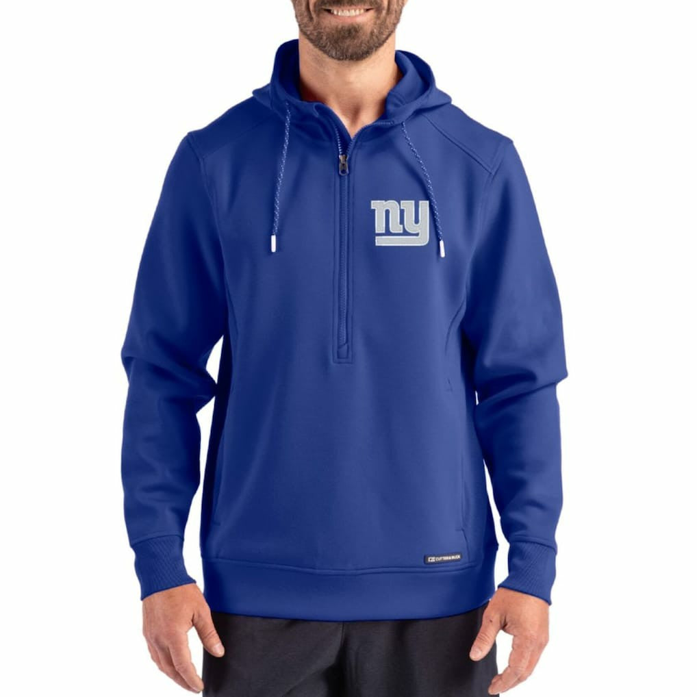 Cutter & Buck Roam Eco Half-Zip Recycled Pullover Hoodie - New York Giants Hoodies