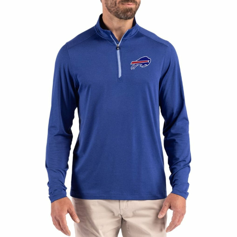 Cutter & Buck Coastline Epic Comfort Recycled Quarter-Zip Pullover - Buffalo Bills Pullover