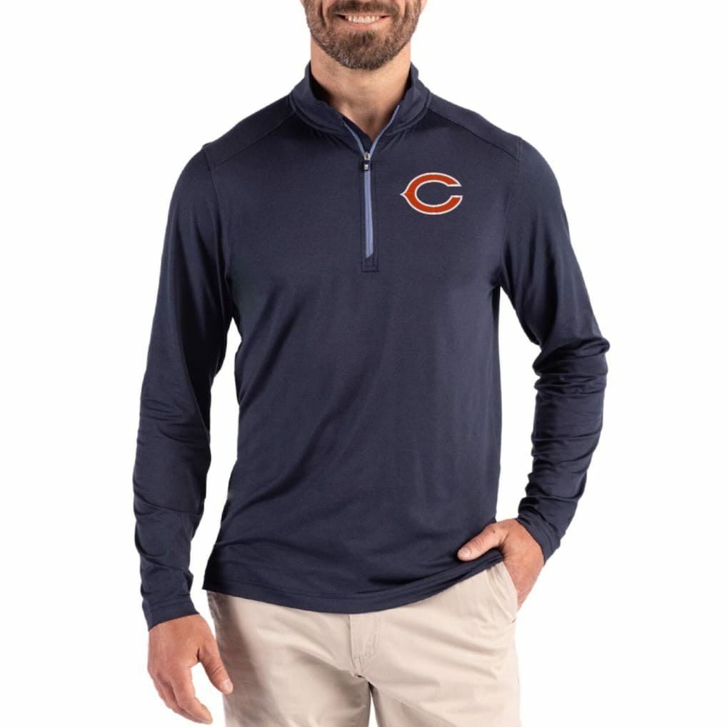 Cutter & Buck Coastline Epic Comfort Recycled Quarter-Zip Pullover - Chicago Bears Pullover