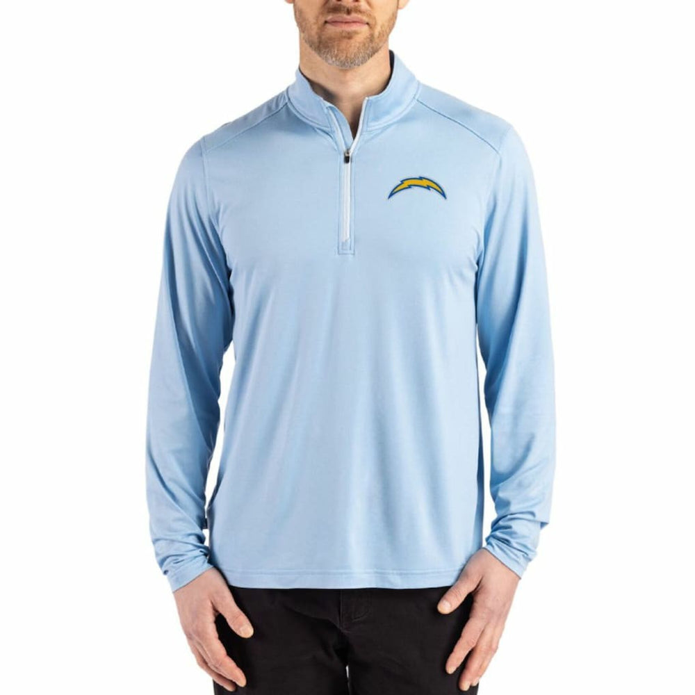 Cutter & Buck Coastline Epic Comfort Recycled Quarter-Zip Pullover - Los Angeles Chargers Pullover