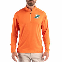 Cutter & Buck Coastline Epic Comfort Recycled Quarter-Zip Pullover - Miami Dolphins Pullover