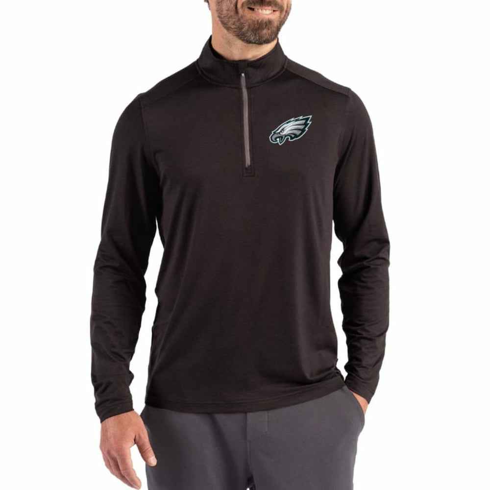 Cutter & Buck Coastline Epic Comfort Recycled Quarter-Zip Pullover - Philadelphia Eagles Pullover