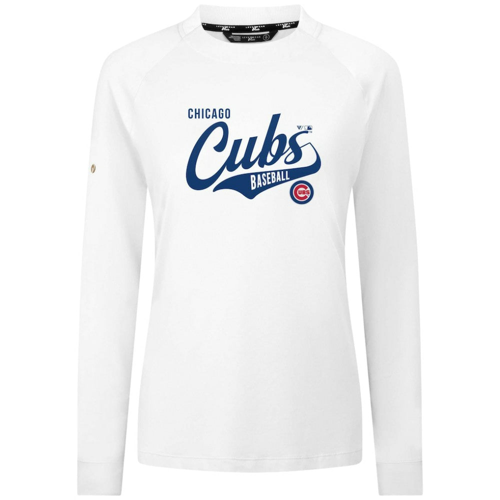White Chicago Cubs Levelwear Women's Slender Glide T-Shirt