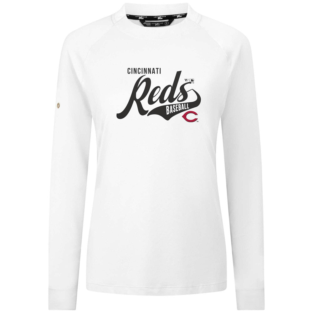 White Cincinnati Reds Levelwear Women's Slender Glide T-Shirt