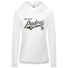 White San Diego Padres Levelwear Women's Slender Glide Raglan Hoodie