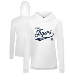 White Detroit Tigers Levelwear Women's Slender Glide Raglan Hoodie
