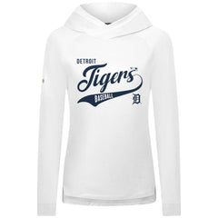 White Detroit Tigers Levelwear Women's Slender Glide Raglan Hoodie