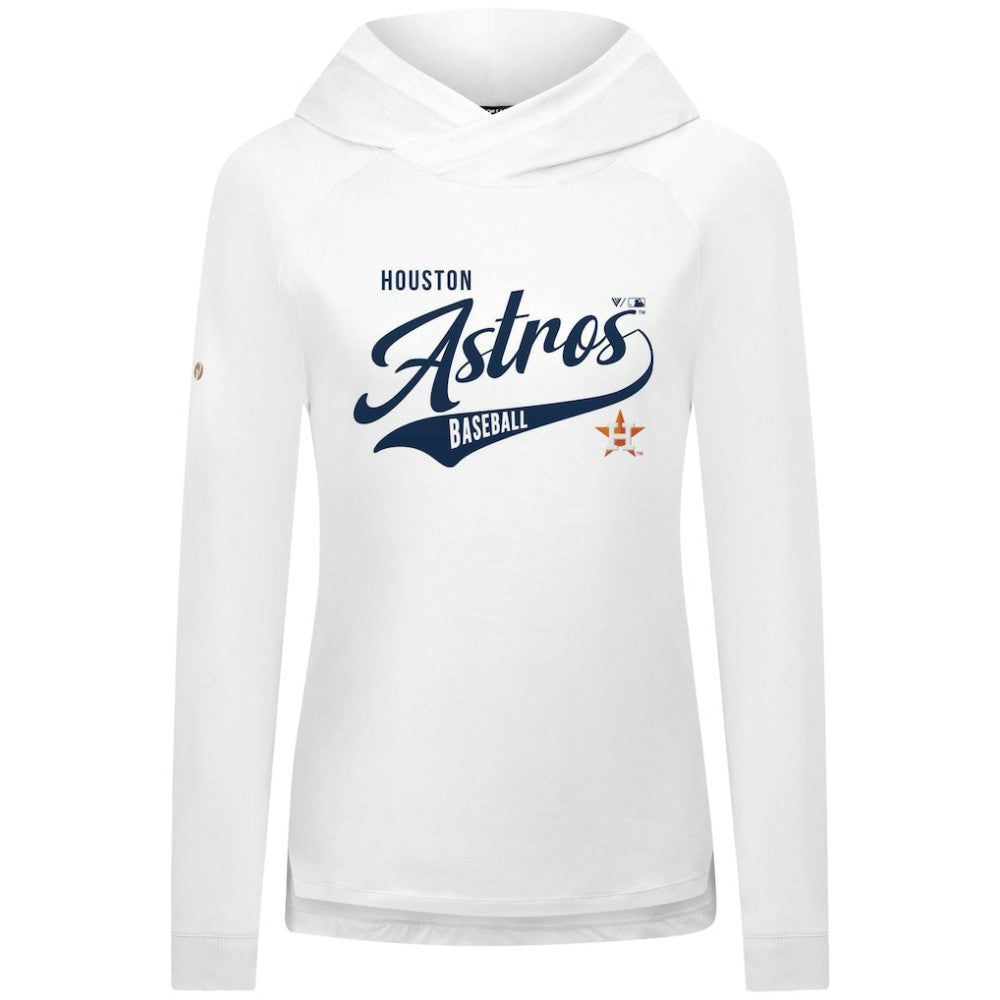 White Houston Astros Levelwear Women's Slender Glide Raglan Hoodie