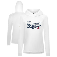 White Atlanta Braves Levelwear Women's Slender Glide Raglan Hoodie