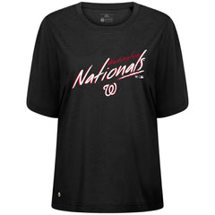 Black Washington Nationals Levelwear Women's Bloom Sizzle T-Shirt