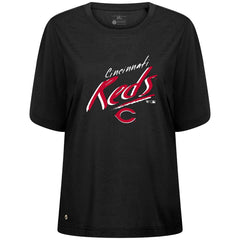 Black Cincinnati Reds Levelwear Women's Bloom Sizzle T-Shirt