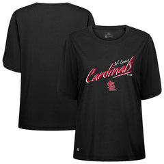 Black St. Louis Cardinals Levelwear Women's Bloom Sizzle T-Shirt