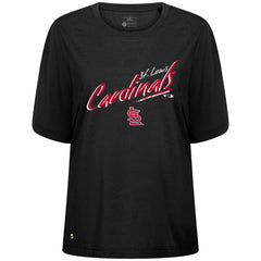 Black St. Louis Cardinals Levelwear Women's Bloom Sizzle T-Shirt