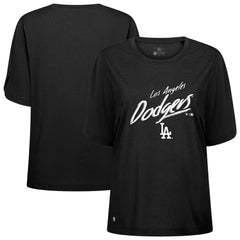 Black Los Angeles Dodgers Levelwear Women's Bloom Sizzle T-Shirt