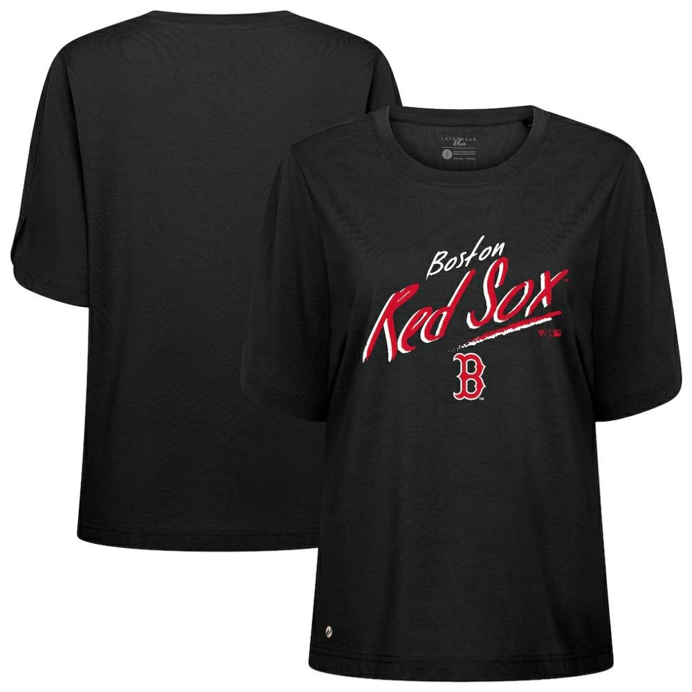 Black Boston Red Sox Levelwear Women's Bloom Sizzle T-Shirt