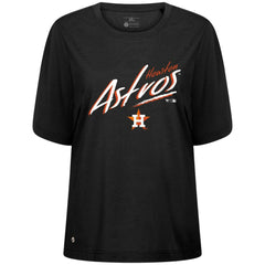 Black Houston Astros Levelwear Women's Bloom Sizzle T-Shirt