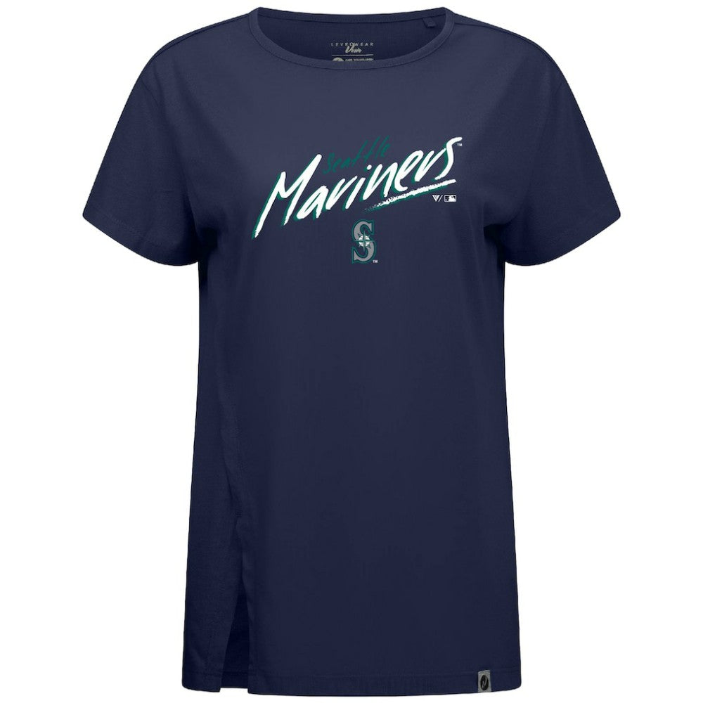 Navy Seattle Mariners Levelwear Women's Influx Sizzle T-Shirt