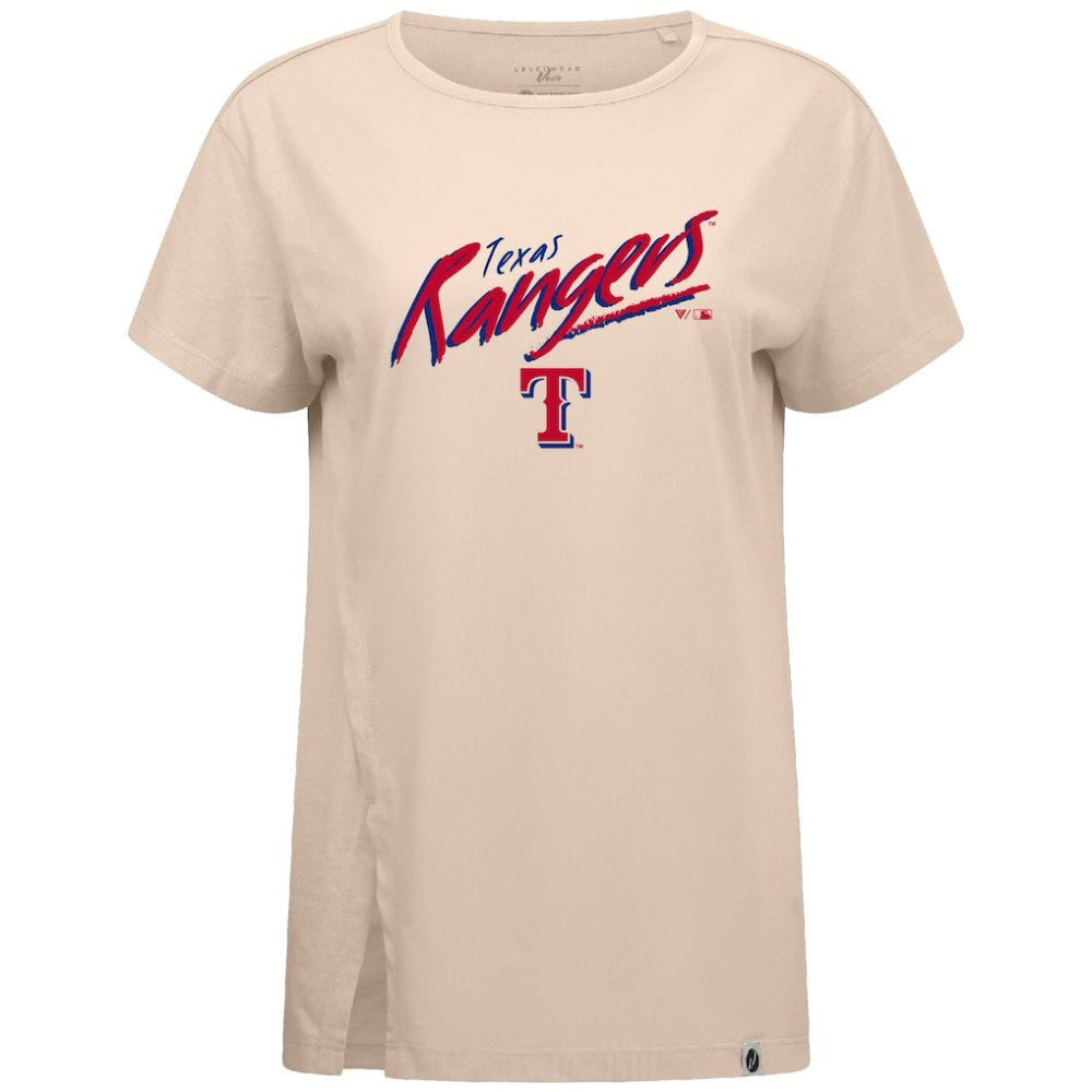 Khaki Texas Rangers Levelwear Women's Influx Sizzle T-Shirt