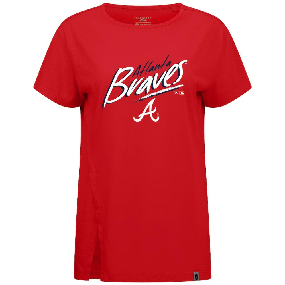 Red Atlanta Braves Levelwear Women's Influx Sizzle T-Shirt