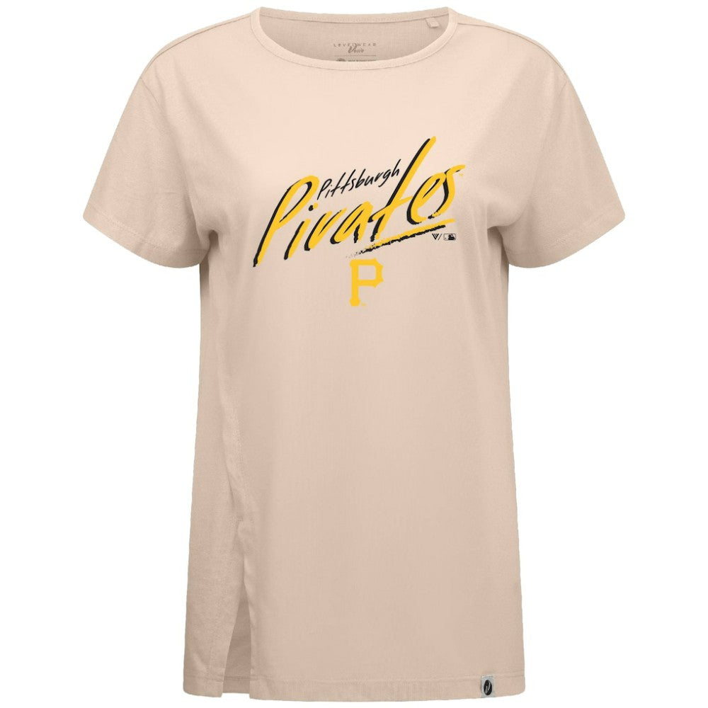 Khaki Pittsburgh Pirates Levelwear Women's Influx Sizzle T-Shirt