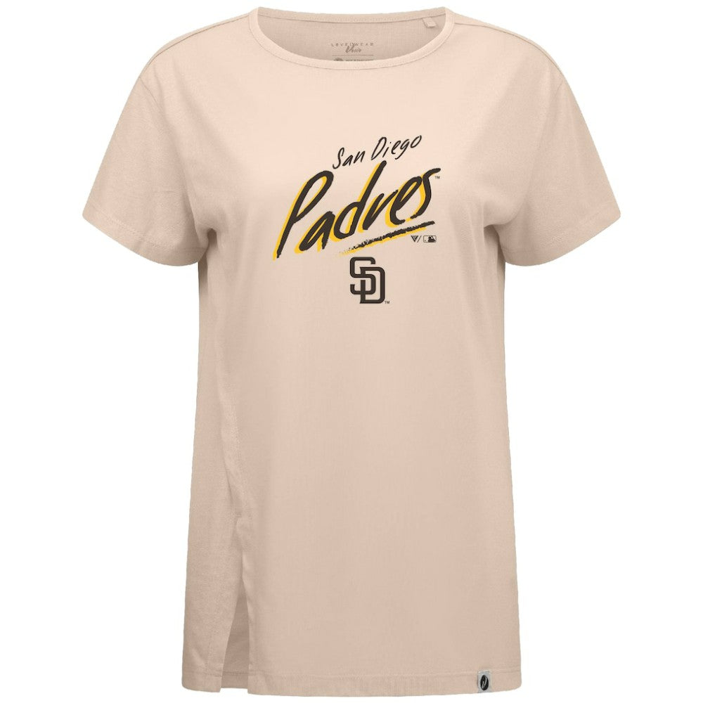 Khaki San Diego Padres Levelwear Women's Influx Sizzle T-Shirt