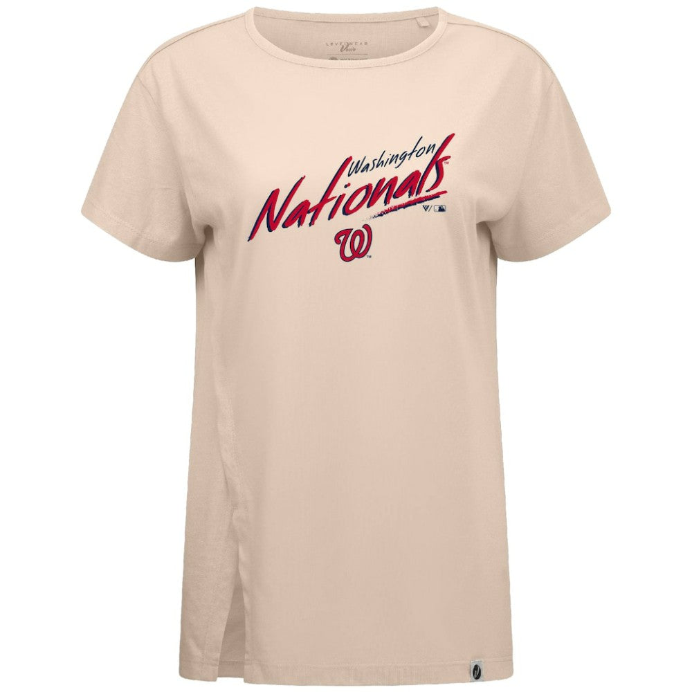 Khaki Washington Nationals Levelwear Women's Influx Sizzle T-Shirt