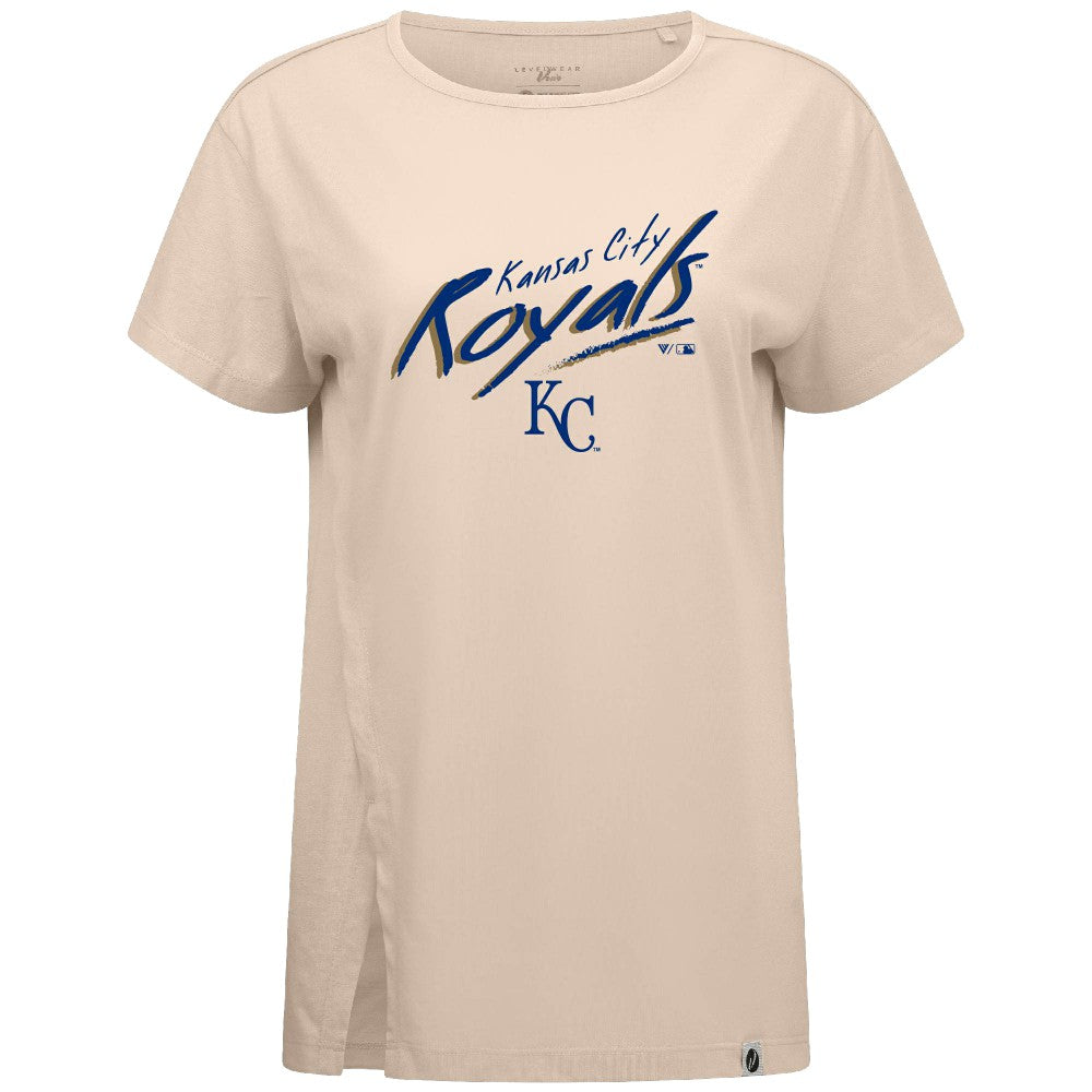 Khaki Kansas City Royals Levelwear Women's Influx Sizzle T-Shirt