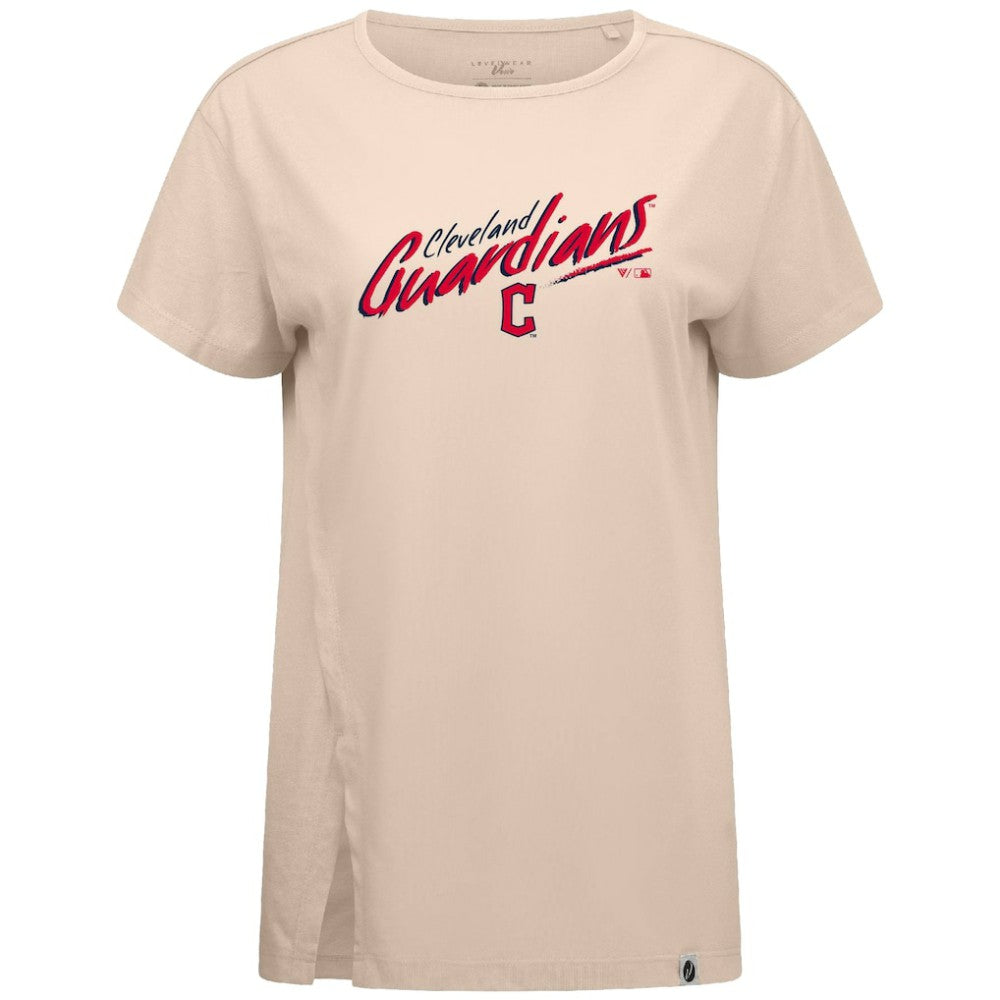 Khaki Cleveland Guardians Levelwear Women's Influx Sizzle T-Shirt