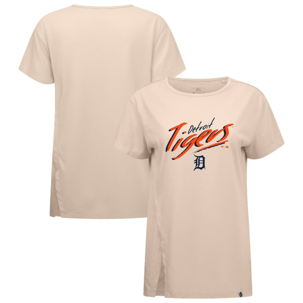 Khaki Detroit Tigers Levelwear Women's Influx Sizzle T-Shirt