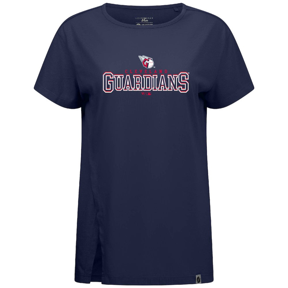 Navy Cleveland Guardians Levelwear Women's Influx Journey T-Shirt