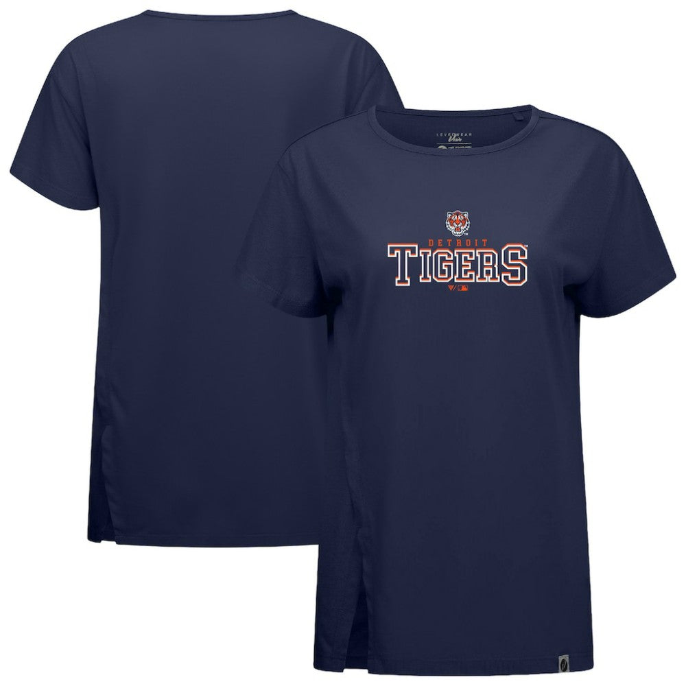 Navy Detroit Tigers Levelwear Women's Influx Journey T-Shirt